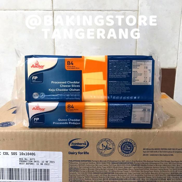 Anchor Orange Cheddar Slice / Keju Slice Anchor (1KG - 84 Slices)