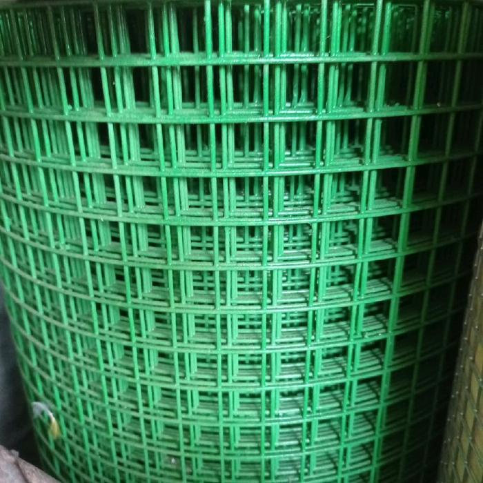 Ram Kawat Galvanis Lapis PVC Hijau muda 2cm 3/4" lebar 1m tebal 1.2mm Roll