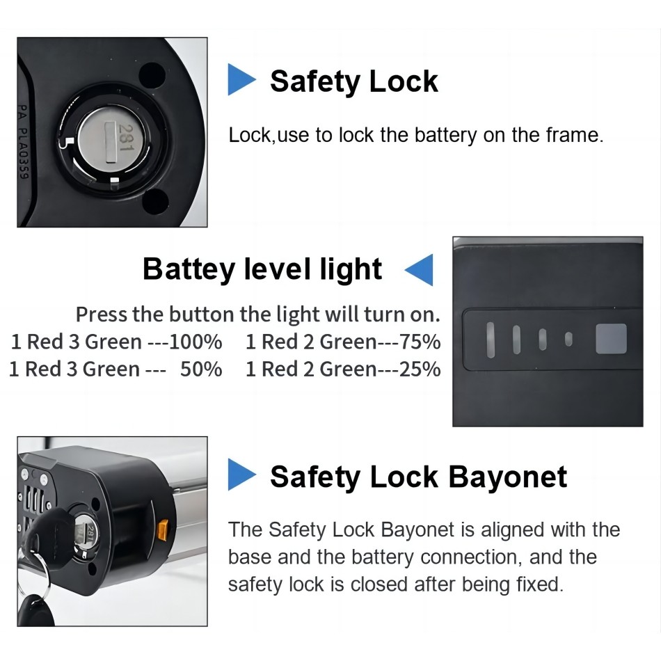 Foldable Electric Bike Battery For HIMO Z16 Z20 ZB20 36V 10.4Ah Replace Lithium Battery 48V 12.8Ah