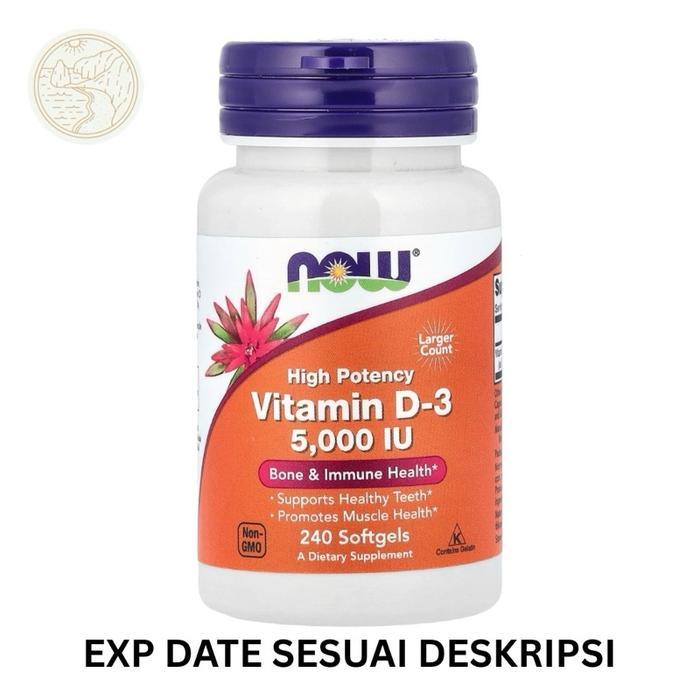 Terlaris Now Vitamin D3 5000Iu Softgels Original Usa Halal
