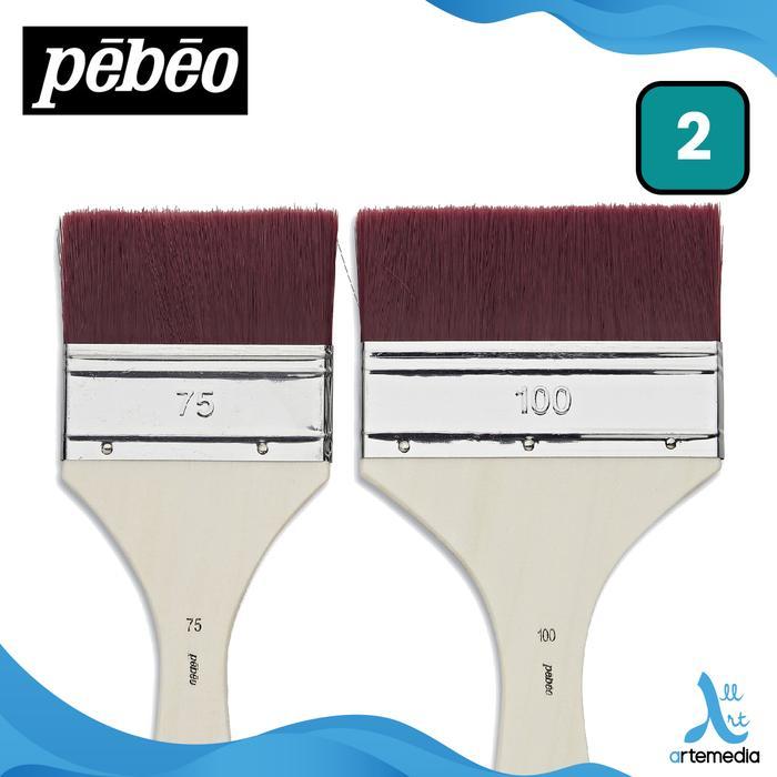 Pebeo Artiste Brown Synthetic Brush Set - Kuas Lukis Cat Akrilik & Cat Minyak Untuk Sapuan Lebar
