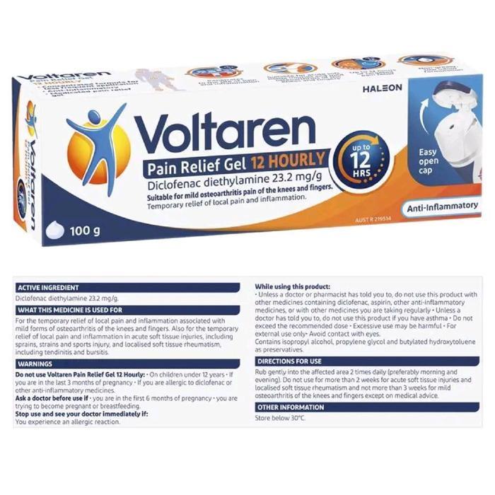 Voltaren Gel Australia 12 Jam Membantu Meredakan Nyeri Dan Peradangan Sendi - 100 Gram Atau 150 Gram