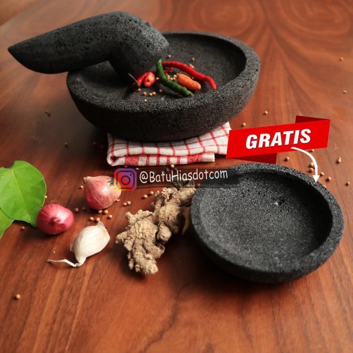 Promo Cobek Dan Ulekan Batu Coet Uleg Ulegan Penumbuk 20 Cm Free Cobek Kecil Terlaris