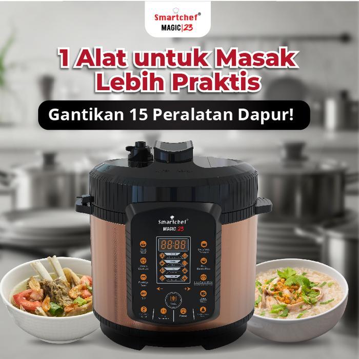Presto listrik SMART CHEF rendah gula Slow Cooker garansi resmi multifungsi Wadah Stainless