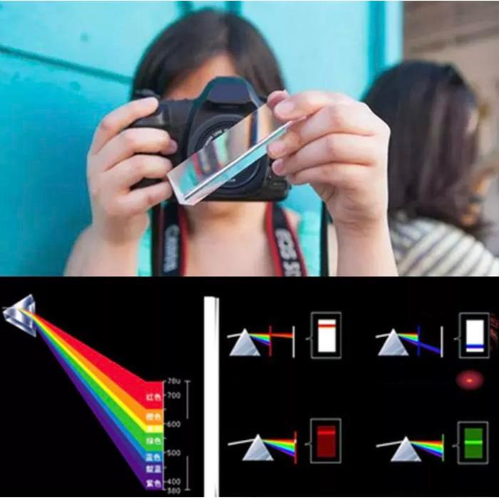Optical 18 Cm Glass Prism Refractor Light Spectrum - Efek Foto Kaca Prisma Difraksi 18cm Photography