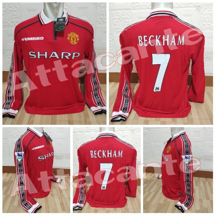 NEW Jersey RETRO EmyuU_ Home 1999 LS Long Sleeve + Nameset BECKHAM 7 /Cus