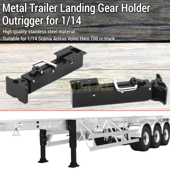 Metal trailer manual landing gear holder outrigger For 1/14 Tamiya RC trailer truck