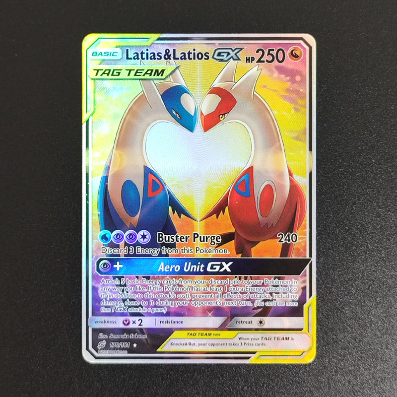DIY Pokemon PTCG Card English Charizard & Braixen Latias & Latios TAG TEAM Arceus Dialga Palkia GX