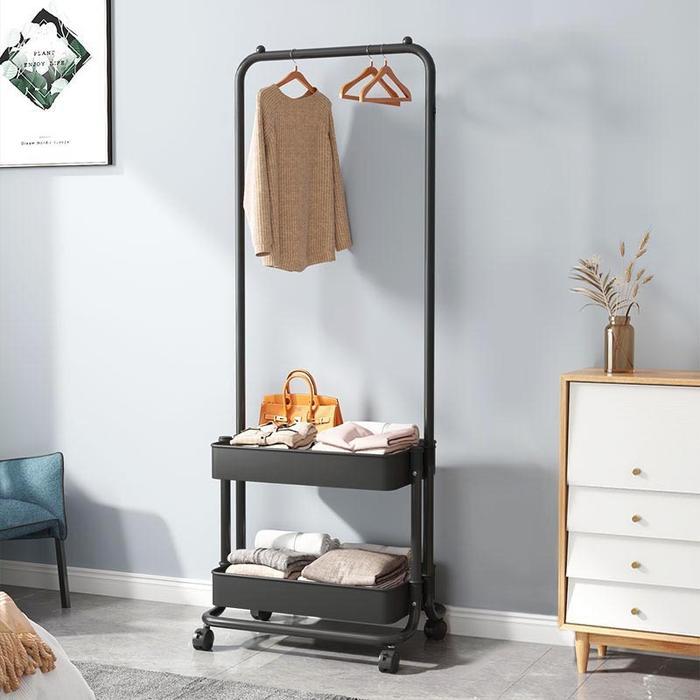 SHENAR RAK GANTUNGAN BAJU TROLI SUSUN / TROLI GANTUNG 2 SUSUN SERBAGUNA / STAND HANGER BAJU /
