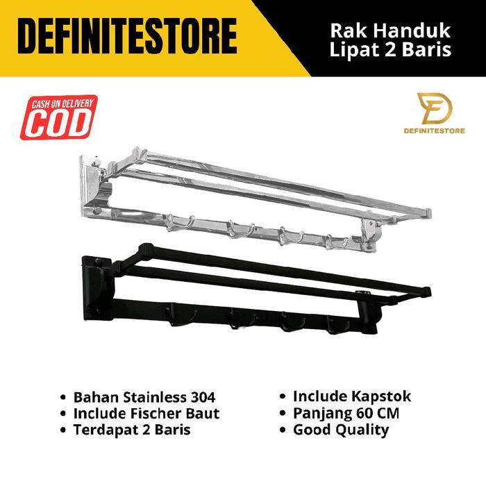 Informa Living - Gantungan Handuk Stainless Lipat Rak Handuk Kamar Mandi Gantungan Handuk Dinding