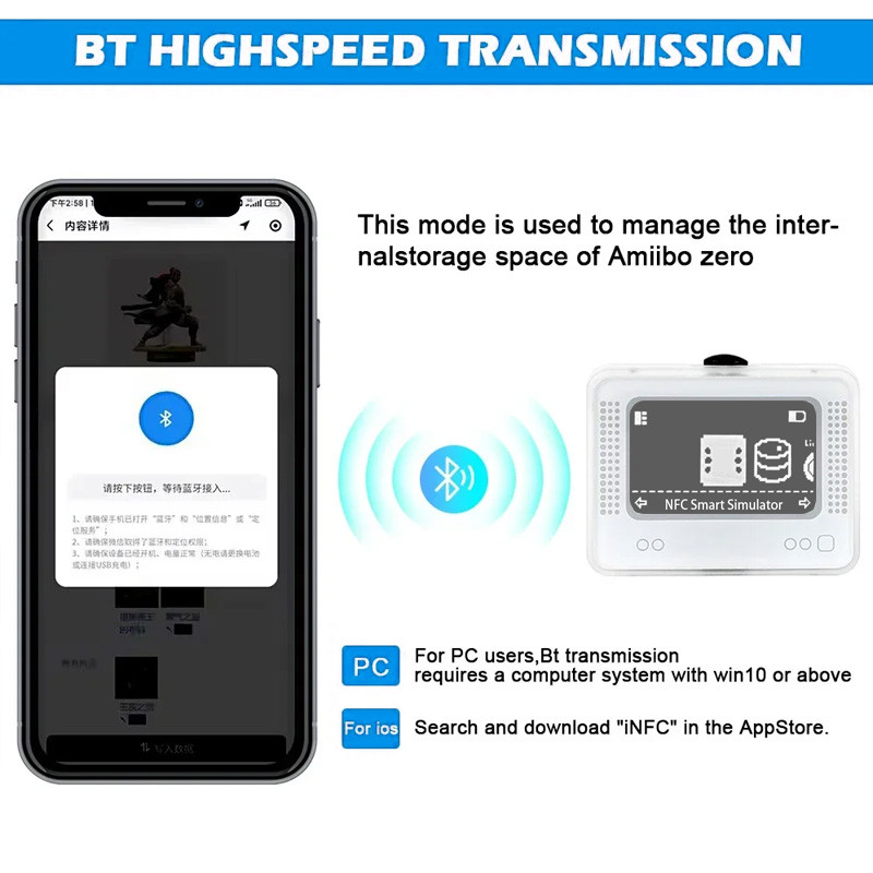 For Amiibo NFC Simulator Pixl Emulator Replacement Emulator Bluetooth-Compatible Game Emulator for