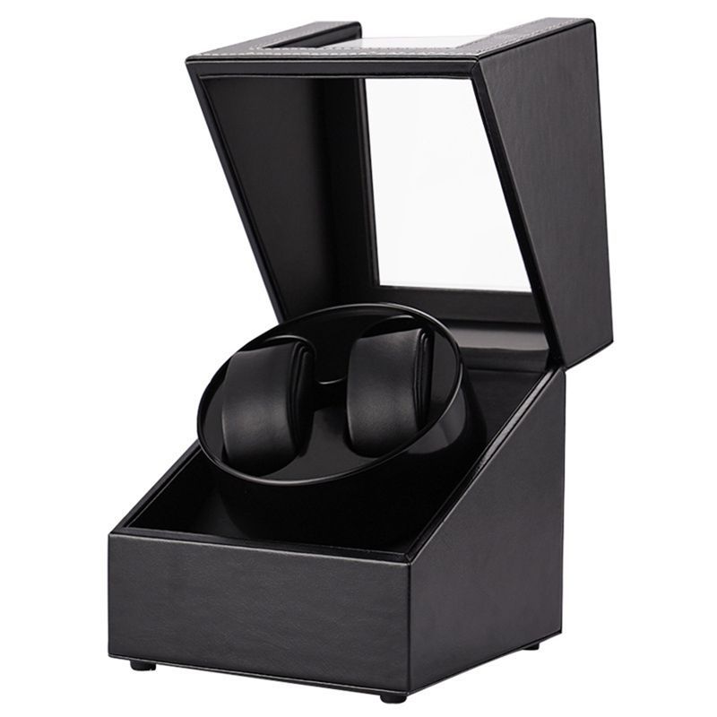 Double Watch Winder For Automatic Watches Automatic Watch Winder Leather Box 2 Slots Watch Winder