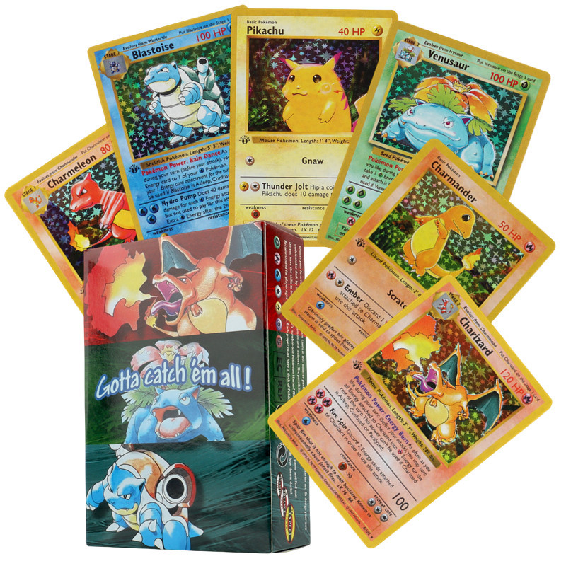 English Pokemon cards Cartoon Arceus Charizard Pikachu Vmax EX MEGA GX TAG 1996 First generation