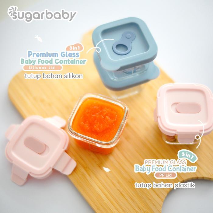 [LIVE] SUGAR BABY PREMIUM GLASS JAR BABY FOOD CONTAINER BPA FREE / PERALATAN MAKAN BAYI MPASI /