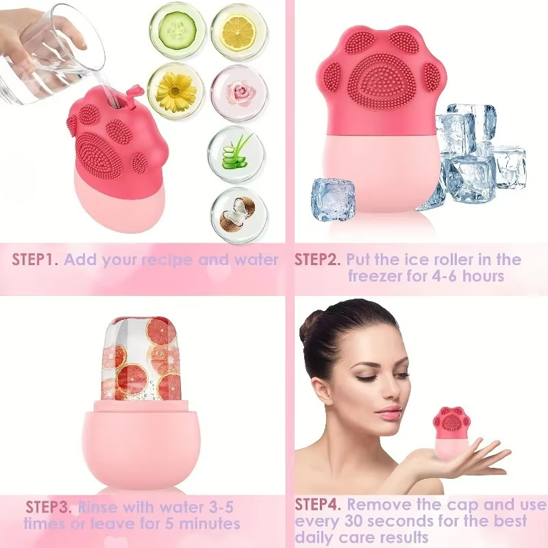 Silicone Ice Face Roller Beauty Lifting Ice Ball Face Massager Contouring Eye Roller Facial