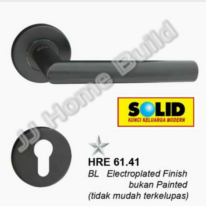HRE 61.41 SOLID BL / Handle Solid Hitam / Handel Pintu Solid Hitam