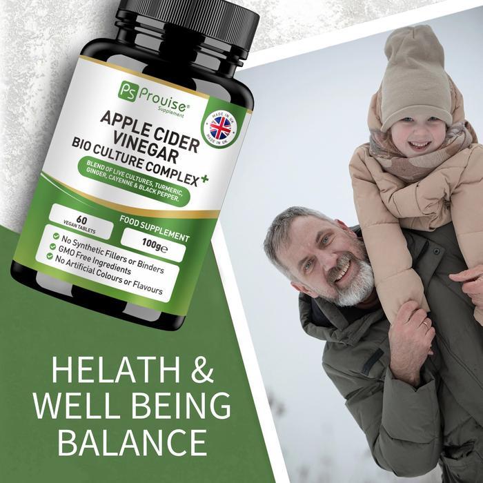 Kapsul Cuka Apel (Apple Cider Vinegar) 1300Mg 60 Kapsul Kompleks Bio Kultur Dukung Pencernaan &