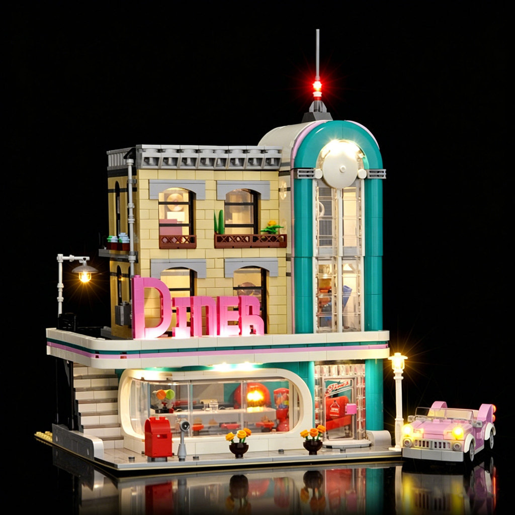 LYBMTWF LED Lighting Kit Compatible with Lego 10260 Nostalgic Restaurant Building Blocks (NOT