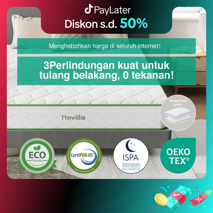 Cod+Gratis Bantal Kasur Spring Bed Novilla Metadream Dengan Dalam Kotak Single 90X200Cm Tebal