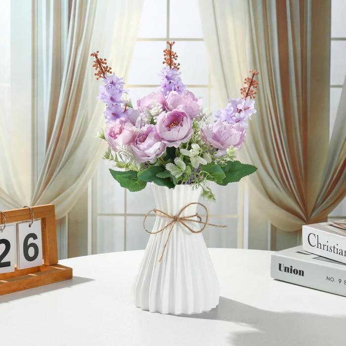 [LOVEBLOOM]Set Vas Bunga Plastik Aesthetic + Bunga Artificial | Hiasan Ruang Tamu Minimalis - 2jenis