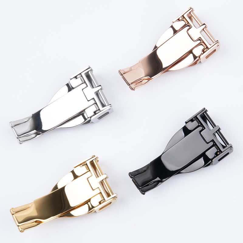 Replacement 18mm Stainless Steel Folding Clasp for Tudor Black Bay Black Shield Little Red Flower