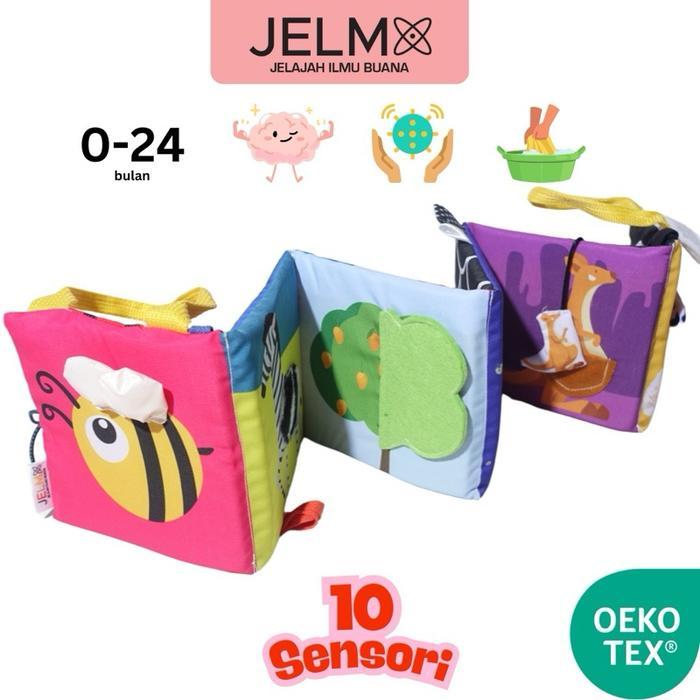 JELMA BUSY BOOK SOFT BOOK NEWBORN BABY TODDLER HIGH CONTRAST BOOK FOCUS BOOK SENSORY BOOK CRINKLE