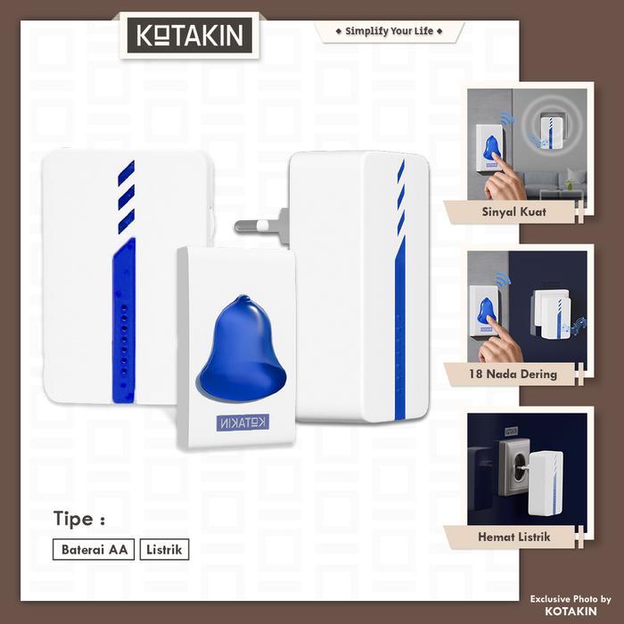 Berkualitas Bel Pintu Rumah Tanpa Kabel Wireless Bel Toko Pakai Baterai Anti Air Bel Outdoor Listrik