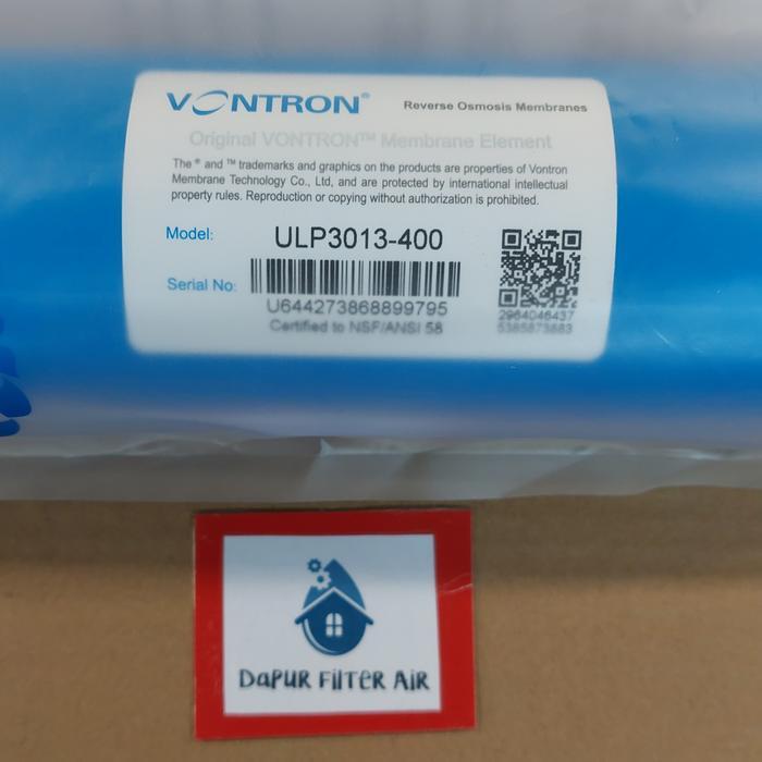 Membran Ro Vontron 400 Gpd / Vontron Ulp 3013 - 400 Reverse Osmosis Ro