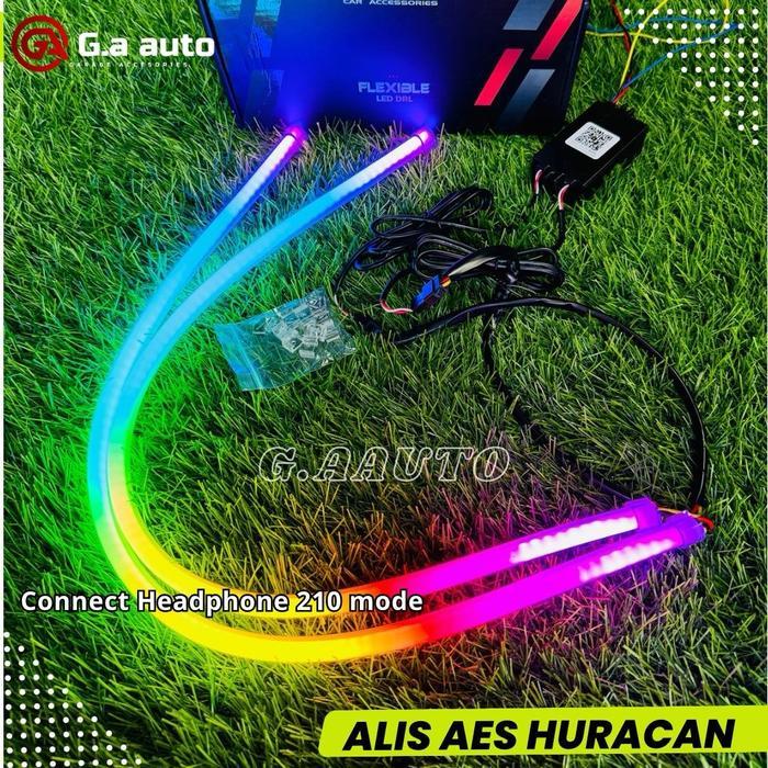 ALIS DRL RGB AES ORIGINAL HURACAN SOFTLED 30cm 45cm 60cm MERK AES DAY RUNNING LIGHT SUPER BRIGHT Car
