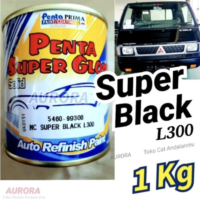 Cat Penta Super Gloss Nc Super Black L300 1Kg Hitam Solid Sepeda Motor Mobil Duco Duko Diko