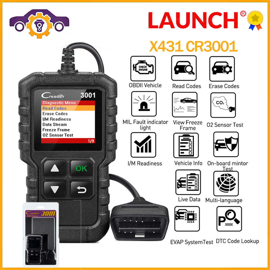 LAUNCH CR3001 X431 CR 3001 OBD2 Diagnostic Tools Support Full OBDII/EOBD Function Automotive Code Re