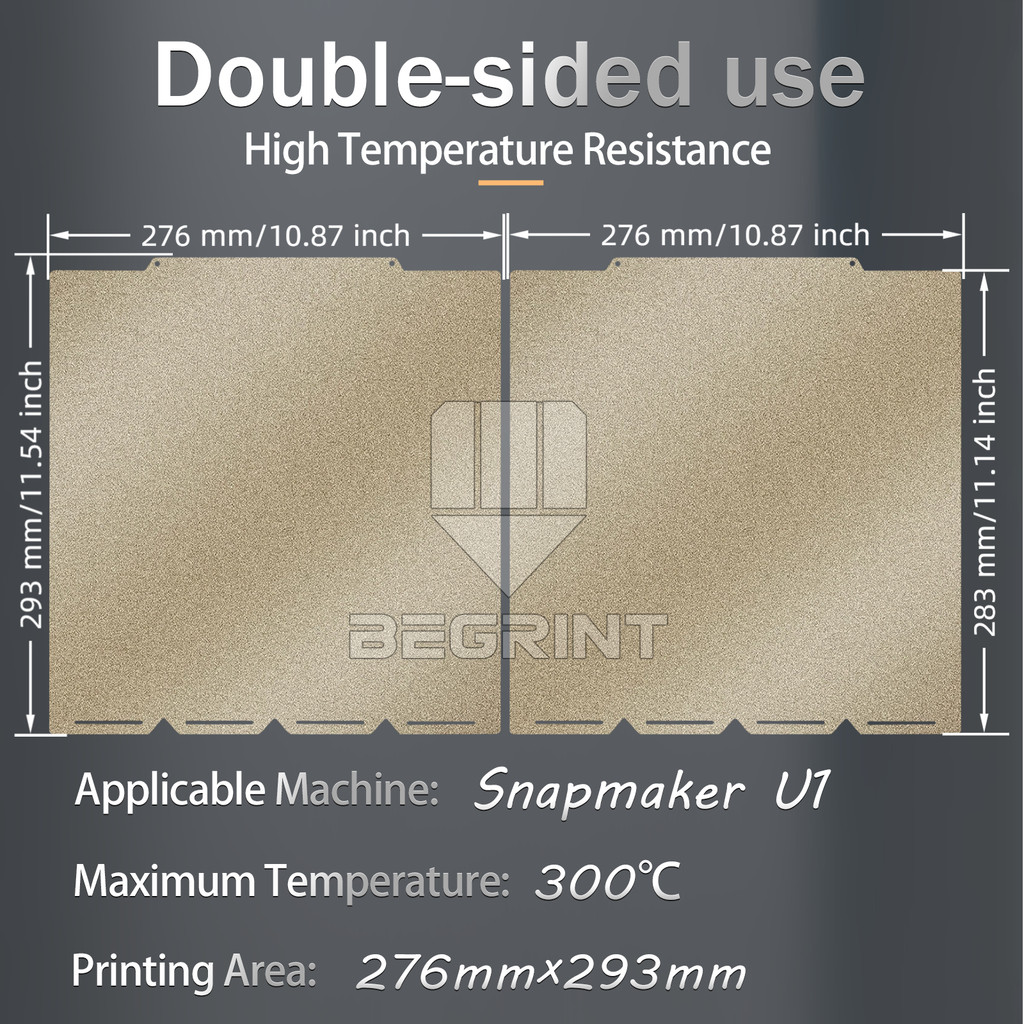 Build Plate For Snapmaker U1 Upgrade Accessories Build Plate Smooth PEI Steel Plate Super Adhension