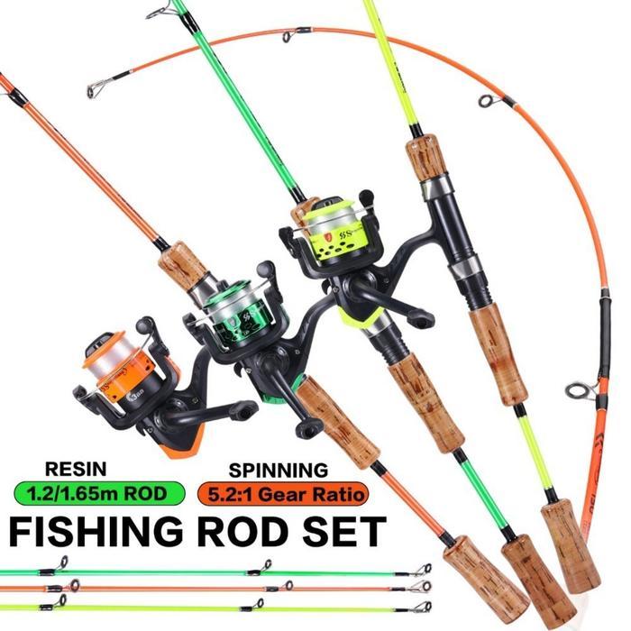 Maguro - Joran Pancing 1.2M 1.65M Dan Gear Ratio 5.2:1 Reel Joran Pancing Set Lengkap Joran Pancing