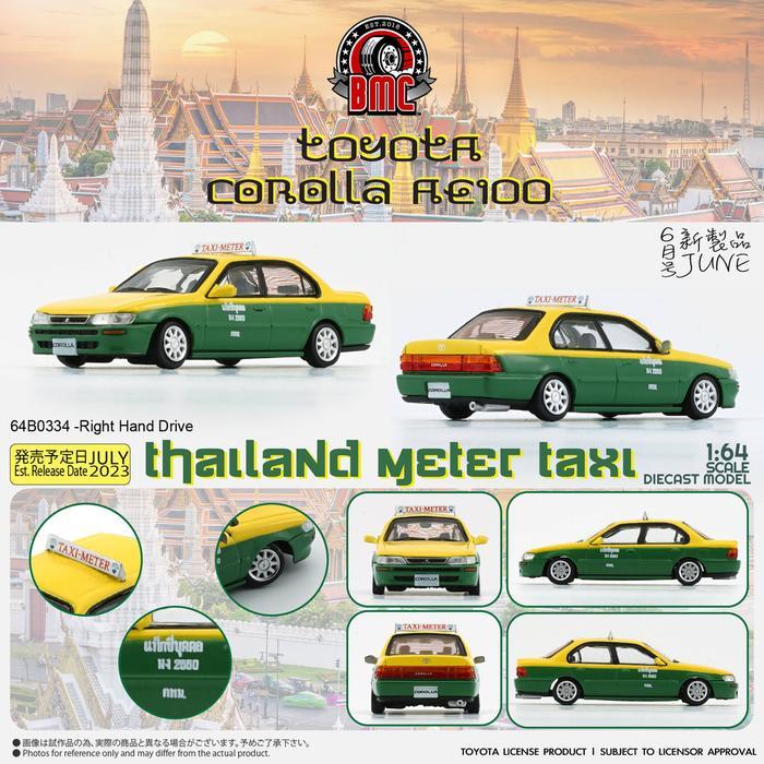 64B0334 BM CREATIONS TOYOTA COROLLA AE100 THAILAND METER TAXI DIECAST