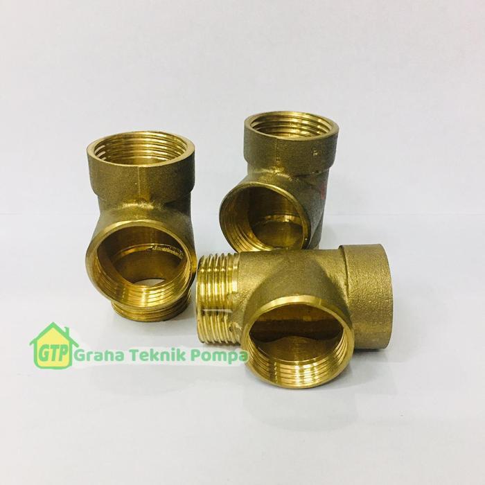 TERBATAS Tee 3 Way - Tee Kuningan 3 Way - Tee Pompa Air - Spare Part Pompa Air