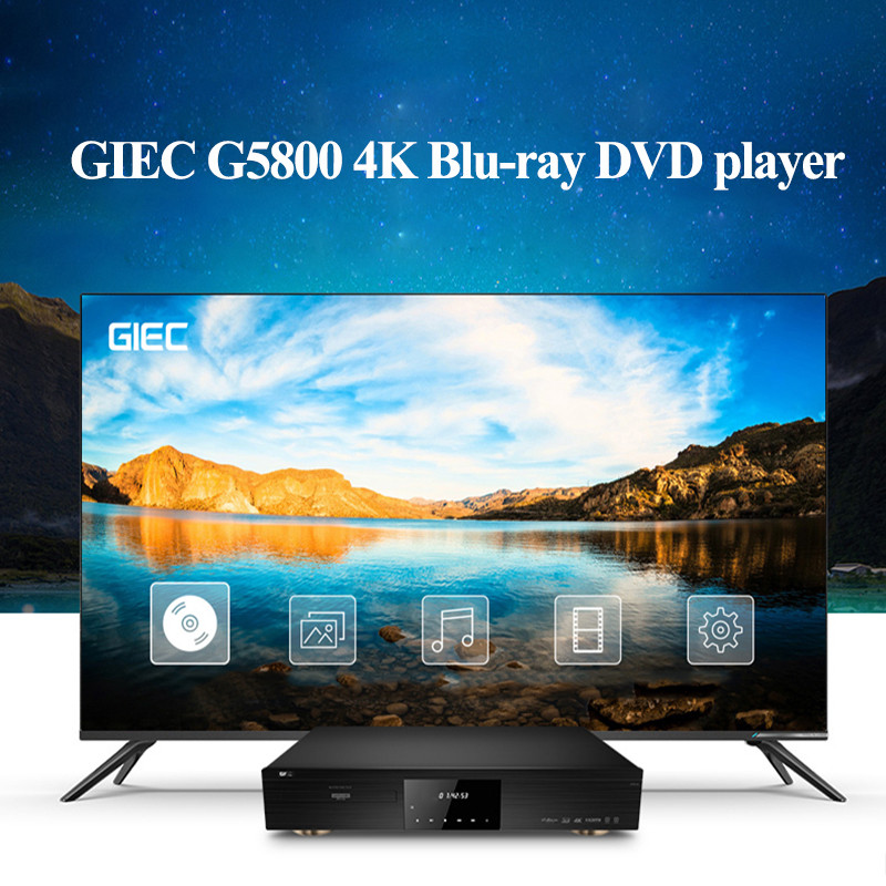 GIEC G5800 4K UHD Blu-ray player DVD player HD hard disk player for home With hard disk compartment
