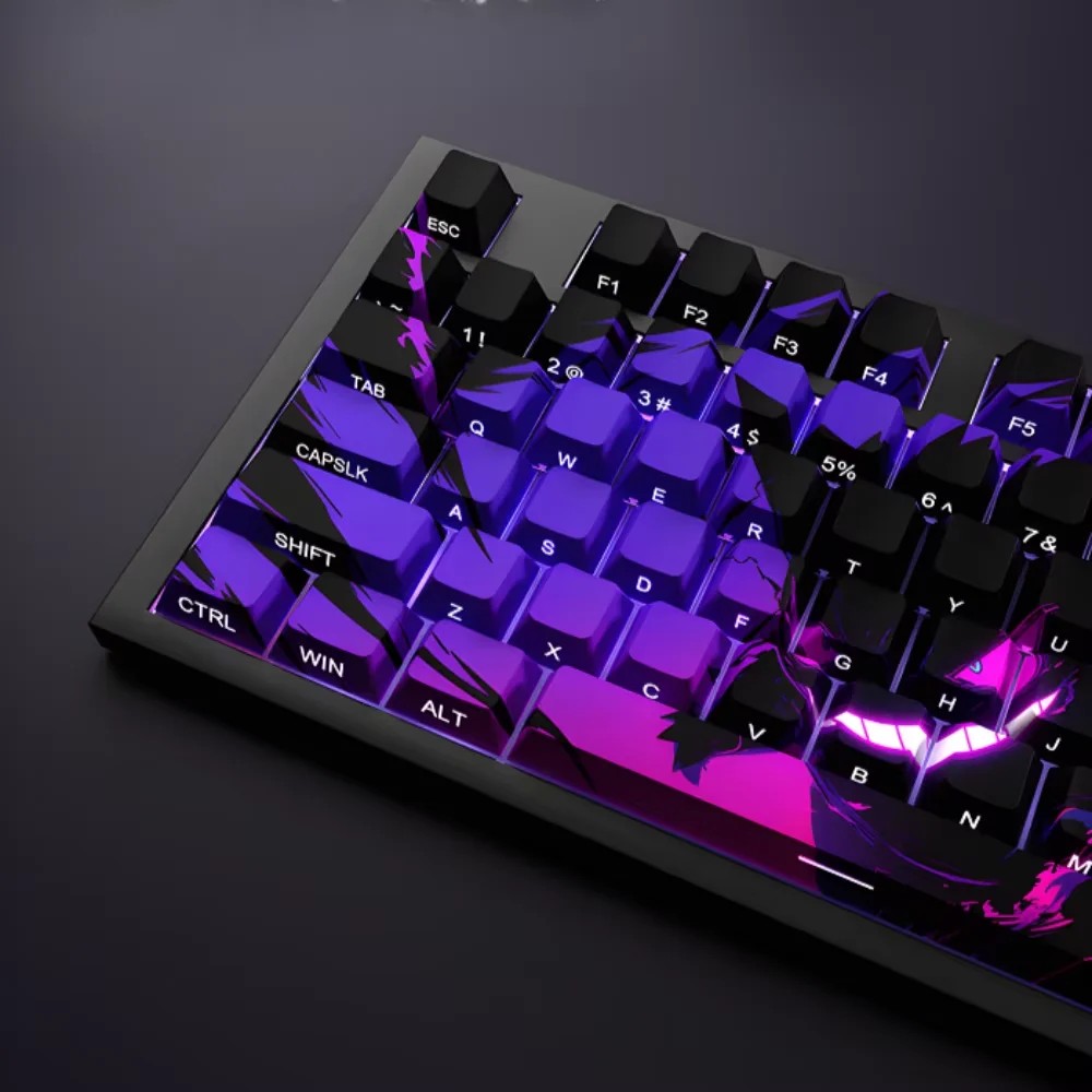 130 Key Side Engraved Transparent Cherry Key Cap Set PBT Simple Personality Key Cap for