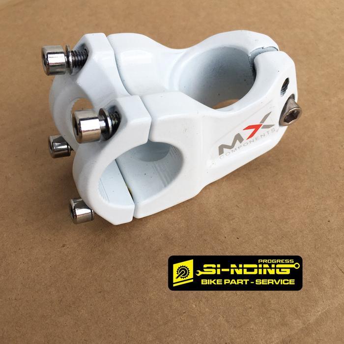 Stem Pendek Stang Handlebar Sepeda Mtb Oversize Mx Putih Alloy 31.8 Mm Terlaris
