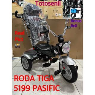 sepeda roda 3 tiga PASIFIC PC 5199 tricycle stroller anak model motor kanopi musik lampu