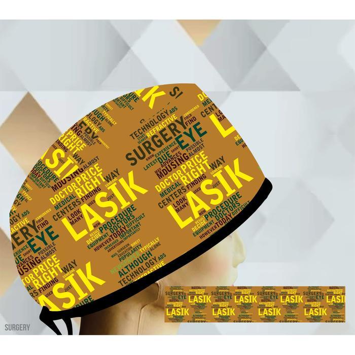 dokter/Scrub hat/Surgical cap/Headcap Topi Dokter Scrub Hat Surgical Cap Printing Motif Ophthalmolog