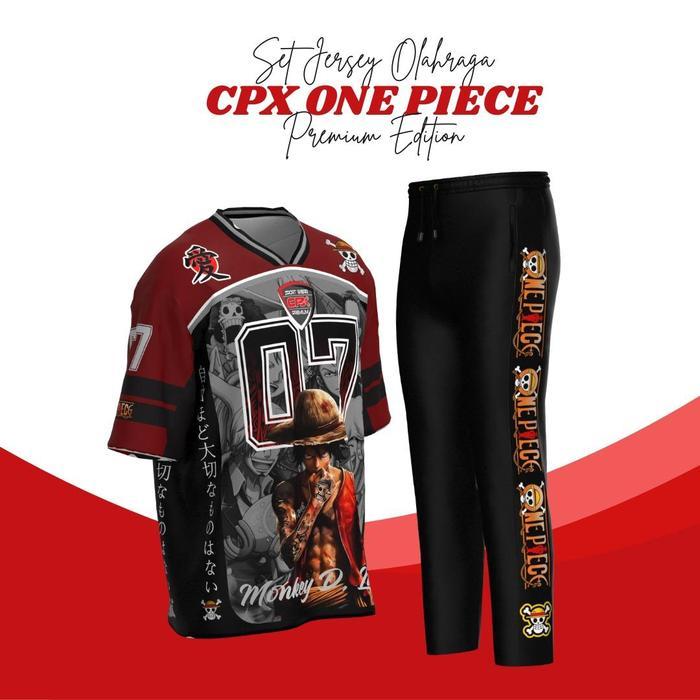 Set Jersey Anime Oversize Pria Wanita Celana Training Panjang Baju Olahraga Dryfit Full Printing - M