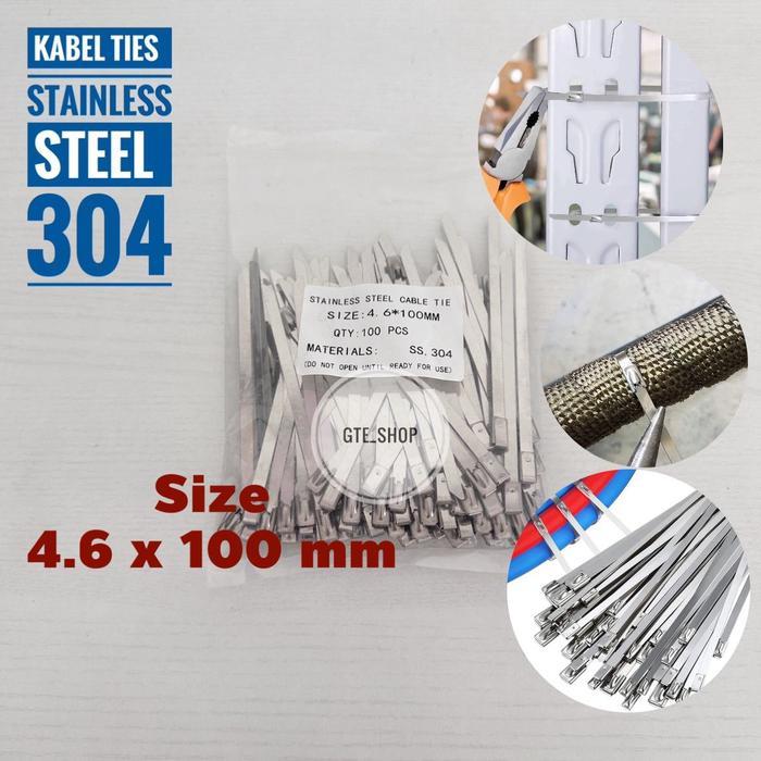 Stainless Steel Ss304 Cabel Ties 4.6 X 100Mm/ Kelem Exhaus Warp / Cabel Ties / Kabel Tie / Cabel Tie