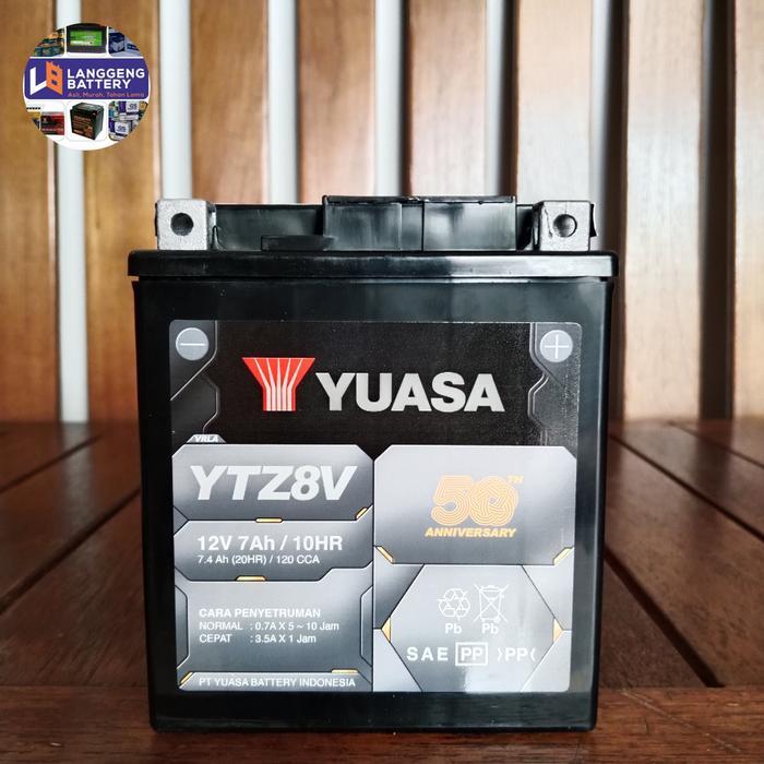 Aki Motor Yuasa Ytz8V 12Volt 7.4 Ah Aki Kering Redy Stok