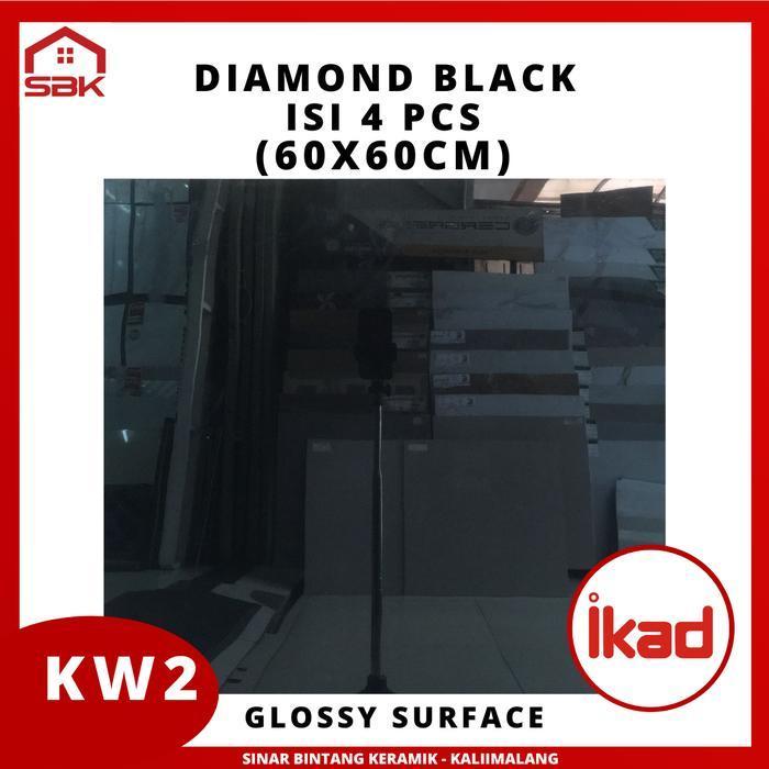 GRANIT HITAM POLOS 60X60 DIAMOND BLACK IKAD