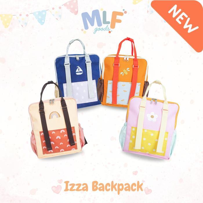 MLF Goods - Izza Backpack / Tas Ransel Sekolah Anak TK SD / Ransel Backpack Motif Rainbow, Bunga /