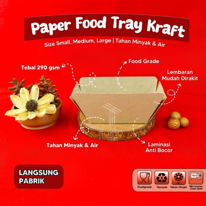 Paper Tray S/Food Tray S Laminasi Foodgrade (Per Pack)