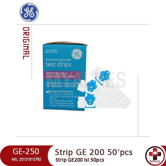 STRIP ALAT GULA DARAH / BLOOG GLUCOSE MERK GE200 ISI 50 AUTO CODING