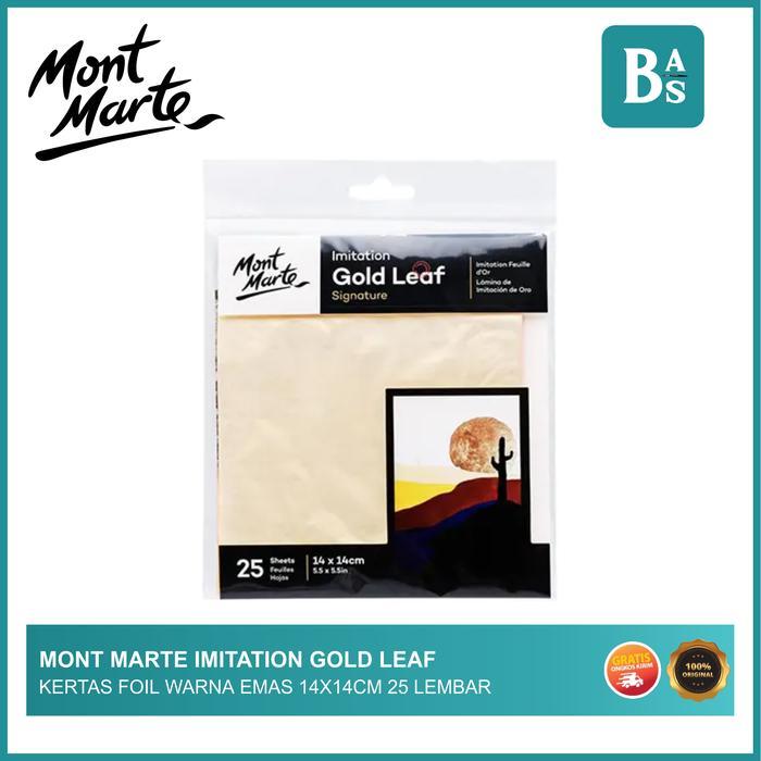 Ready Mont Marte - Imitation GoldLeaf 14x14cm 25 Sheets - Kertas Foil - Bali Art Supplies