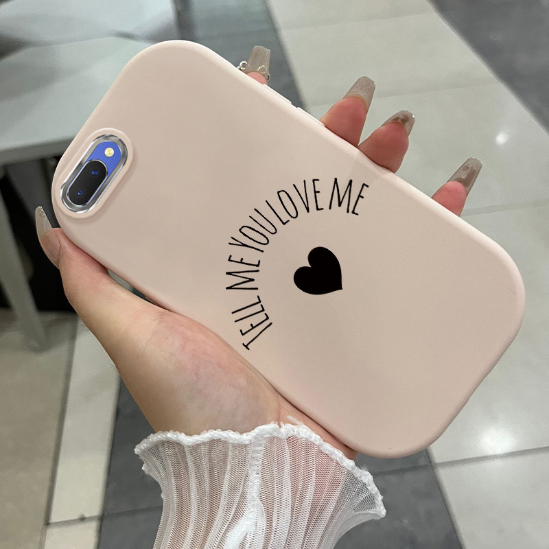 Casing Hp Untuk OPPO A5 A3s A12E Realme C1 Case Simple love heart Kasing  silikon Cesing gelombang S
