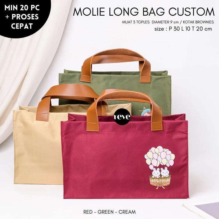 MOLIE LONG bag custom sablon goodie bag hampers ulang tahun event bridesmaid wedding nikahan